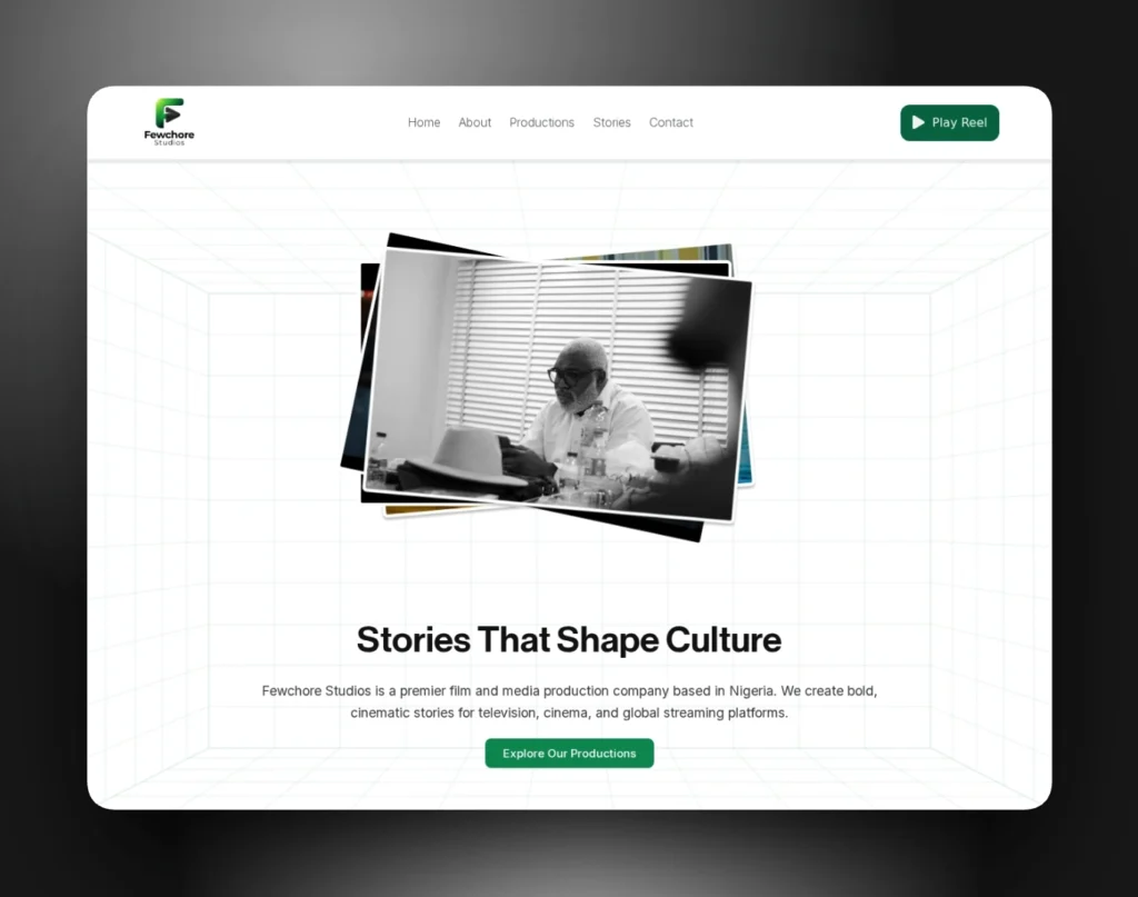 Fewchore Studio Website Design by Awora Studio