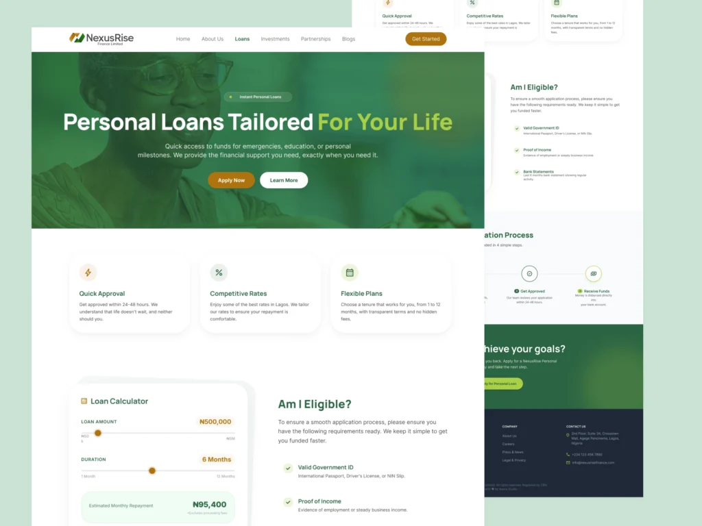 NexusRise Finance Website Design by Awora Studio