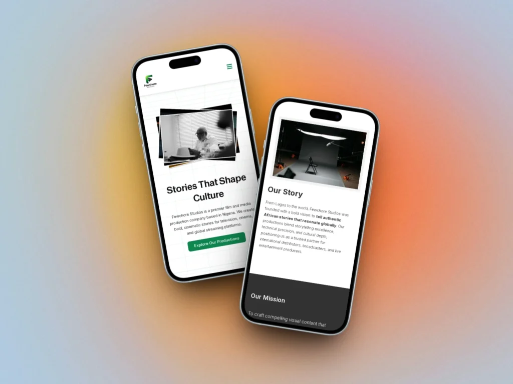 Fewchore Studio Website Design by Awora Studio