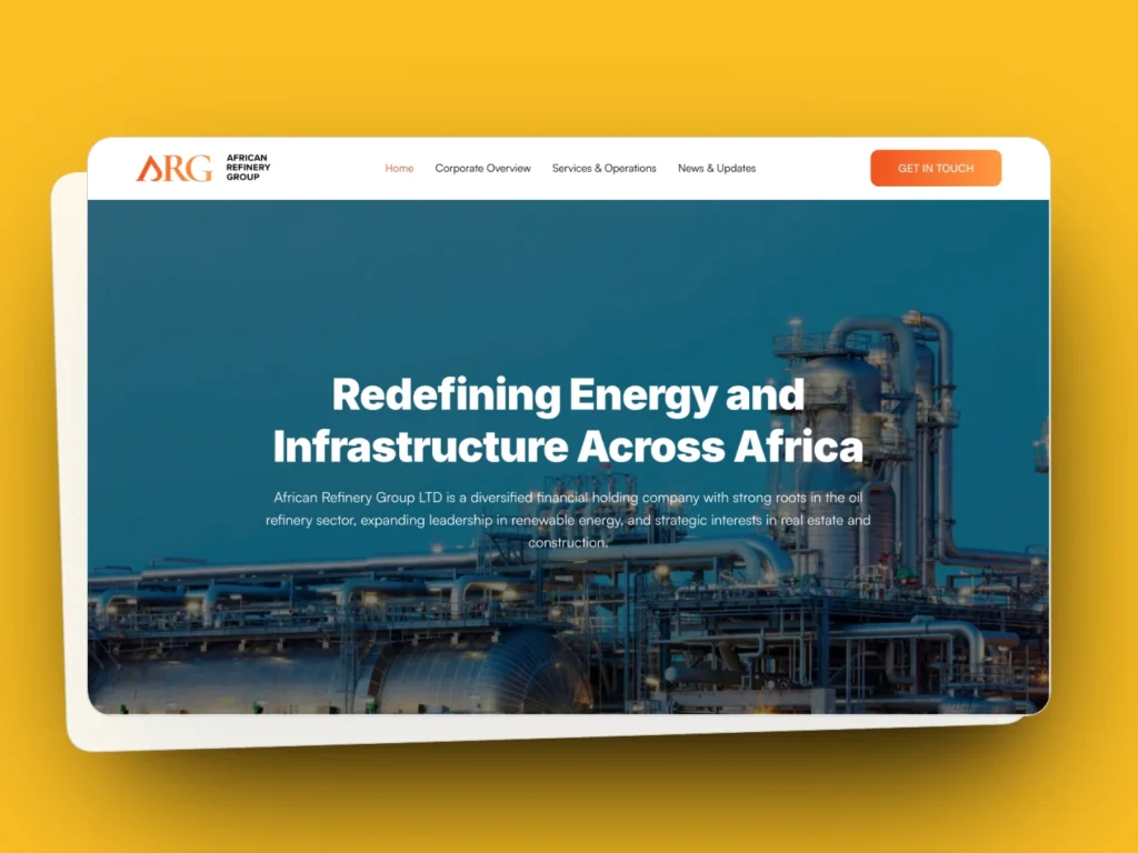 African Refinery Group Website Design by Awora Studio